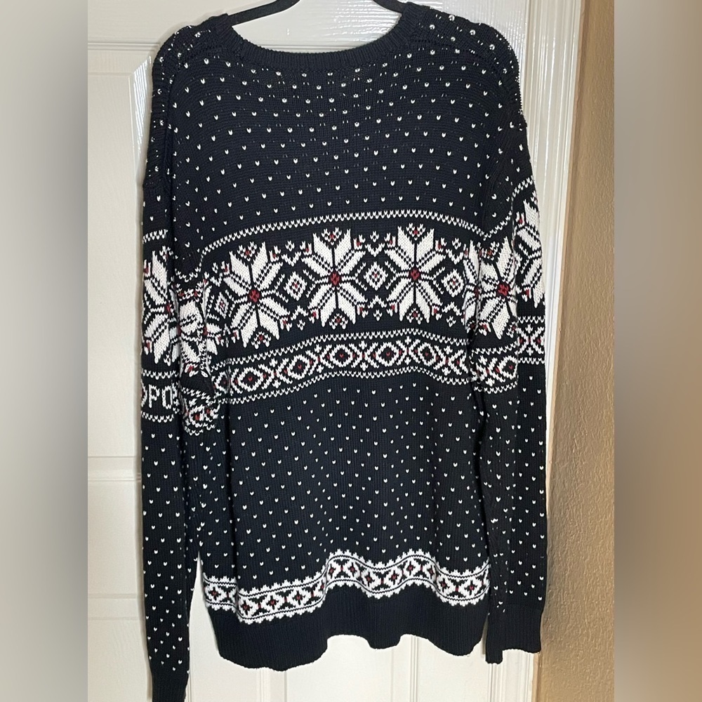 Polo by Ralph Lauren Mens Black Fair Isle Crew Neck Sweater - Picture 7 of 9